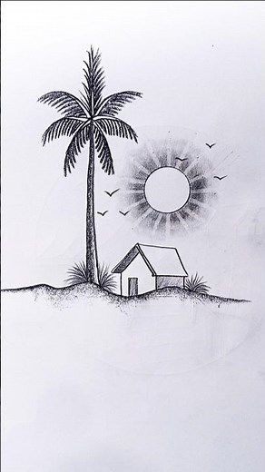 🏡 Small Hut Sketching | Easy Pencil Drawing for Beginners | Beautiful Village Scenery | YouTube