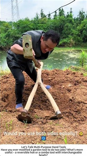 DIY Double‑Head Hoe – Till Soil, Cut Weeds in One Tool 🌱🛠️