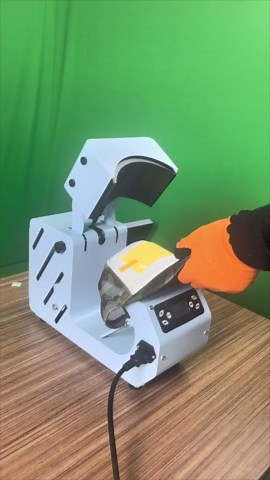 2 in 1 Automatic Hat Heat Press Machine for Caps with 2pcs Interchangeable Platens, Blue Easy Cap Press Machine for Hats and HTV Iron On and Sublimation Projects