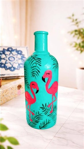 Simple Bottle ➡️ Aesthetic Decor 💙 | Final Transformation (Part 2)#shortsfeed #trending #viral #art