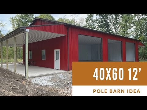 40x60 12’ Fremont | 3 porches | Pole Barn Shop