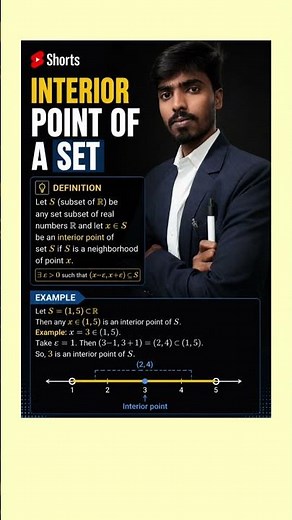 Interior point of a Set #interiorpoint #interiorpointofaset #realanalysis #mathematics