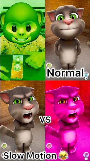 Normal VS Slow Motion Talking Tom Cat EP 02 #TomCatFun
