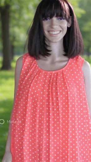 Vintage 70s Mini Dress Coral Polka Dot Pleated Babydoll. #vintagestyle #vintagedress #vintagegirl