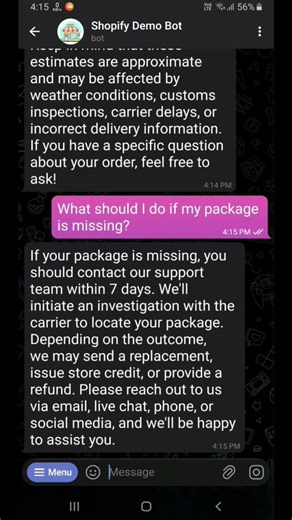 Shopify Telegram Bot That Handles Customer Support Automatically