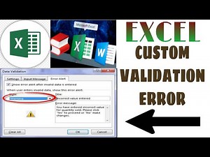 How To Add Custom Validation Error in An Excel