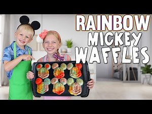 Rainbow Mickey Waffles || Family Fun Pack Cooking