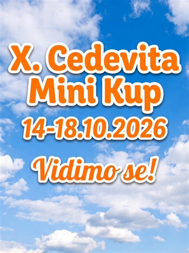 🧡💙 Odbrojavanje može početi! Ove godine obilježavamo jubilarni X. Cedevita Mini Kup, koji se održava u spomen na Juga Kalogjeru. 🤽‍♂️ Od 14. do 18. listopada 2026. Korčula će ponovno biti domaćin mladim vaterpolistima iz cijele Europe, sportskom zajedništvu i nezaboravnim trenucima u bazenu i izvan njega. A do početka turnira... uživajte u Cedeviti! 🧡🧡 Vidimo se u Korčuli! 🌊💪