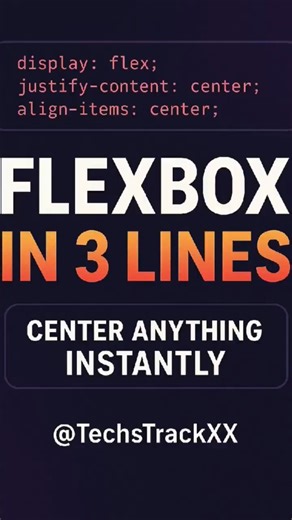 CSS Flexbox Trick in 3 Lines 🔥 | Center Anything Instantly #shorts