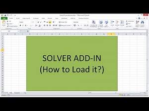 How to Load Solver Add-In in Excel #12