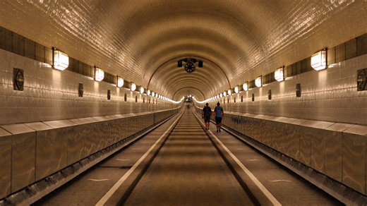 A historic tunnel beneath Hamburg’s river