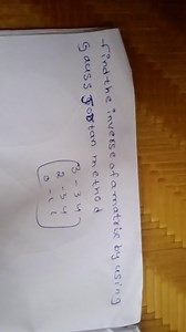 find the inverse of a matrix by using Gauss \$ oran method\[\... | Filo