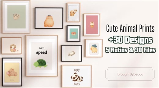 Animal Posters - Minimalist Nursery Art Set (digital Download, 30 Files) - Etsy