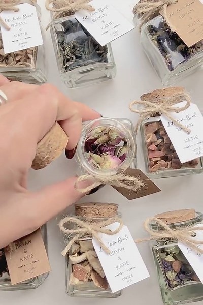 Wedding Tea Favors for Guests, Bulk Gifts, Rustic Wedding Favor, Personalized Favors, Wood Favors, Tea Jars, Unique Gift, Thank You Gifts - Etsy