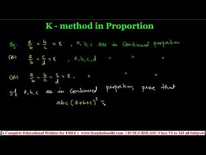 K - method in Proportion