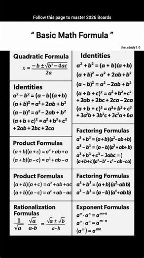 Basic Maths Formula 📚