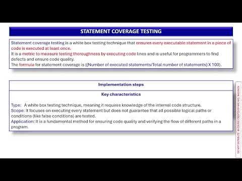 QA042: Statement Coverage Testing