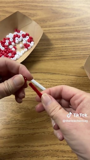 Candy Cane Craft with Pony Beads and Pipe Cleaners