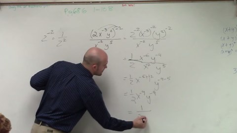 Using properties of exponents to simplify a rational expression