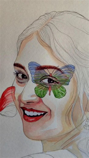 A different way to look at it, not yet completed✨ #art #drawing #watercolor #painting #viral #reels