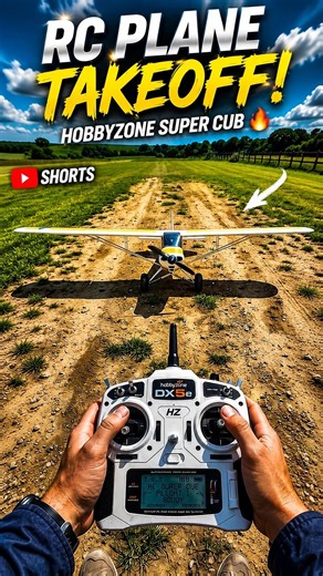 RC Super Cub Takes Off! ✈️ Pilot POV RC Flying | #Shorts