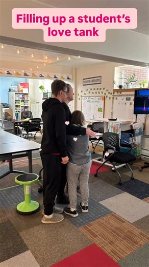 This right here is one of the many things that sets TKTS apart from any other special education program. This student needed some love and feels safe to come and enjoy an extended embrace to fill her love tank and prepare for the day. Everyday students are welcomed with a warm embrace (if they desire) by our teachers. Next they get “plugged in” to Jesus by prayer, worship and scripture so they are “powered up” to do what God has for them that day. #poweredbyjesus | The King's Table Schoolhouse