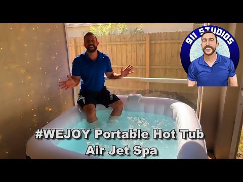 #WEJOY Portable Hot Tub Air Jet Spa 3 Person Inflatable Square Outdoor Heated Hot Tub