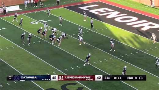 Insane ending!! LR led Catawba 42-12 in the last minute of the 3rd quarter but found themselves down 46-42 with 11 seconds left. Khamoni Robinson’s 13 yard run sealed the Bears win! | The South Atlantic Conference
