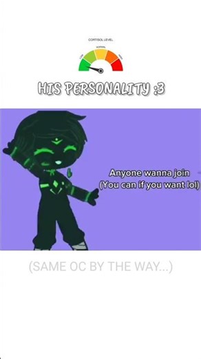 My OC lore 💀 vs his personality ☺️ #cortisol #trend