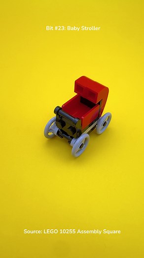 Bit #23: Baby Stroller From set: LEGO 10255 Assembly Square (2017) Full instructions: https://www.lego.com/en-us/service/building-instructions/10255 #Lego #LegoBuild #LegoBits #TinyBuilds #LegoTutorial #LegoBabyStroller