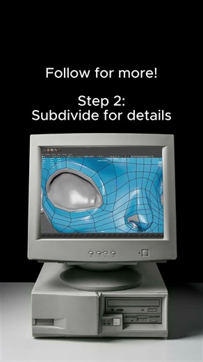 Retopologise Characters Like a Pro 2. Step 2: Subdivide for details #gameart #3dart #characterdesign