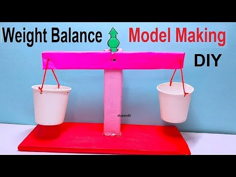 weight balance making using cardboard - weighing balance | DIY pandit | using paper cups