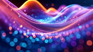 Download Abstract Colorful Particle Waves Background for free