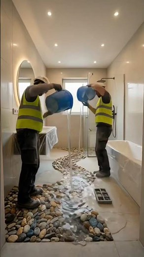 Installing a Unique Natural Stone Floor in My Bathroom! 🪨✨