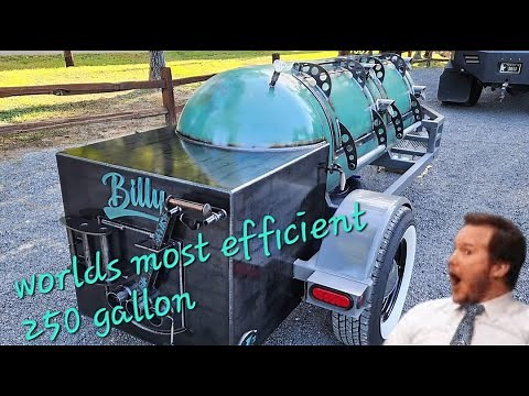 The world's MOST efficient 250 gallon traditional flow smoker!!