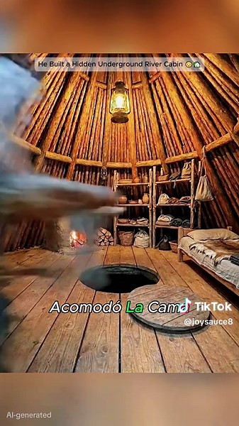 HeBuiltaHiddenUndergroundRiverCabin🤯🏡#UndergroundCabin#TinyHome#DIYBuild#HiddenHome#DreamHouse