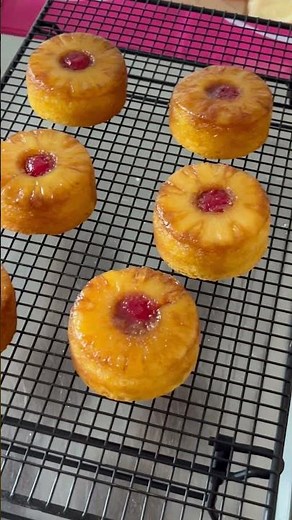 Mini pineapple upside down cakes!