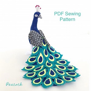Felt Peacock Sewing Pattern: Plush Bird Project (PDF Pattern) - Etsy