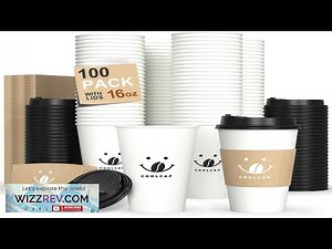 Coffee Cups with Lids and Sleeves 16 Ounce 100 pack To Go