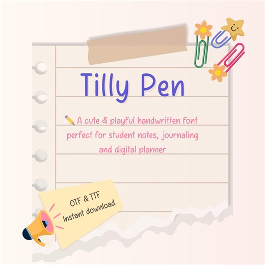 Handwritten Font for Student Notes | Cute iPad Handwriting Font for Goodnotes, Notability & Digital Planners | Neat iPad Font for Journaling - Etsy