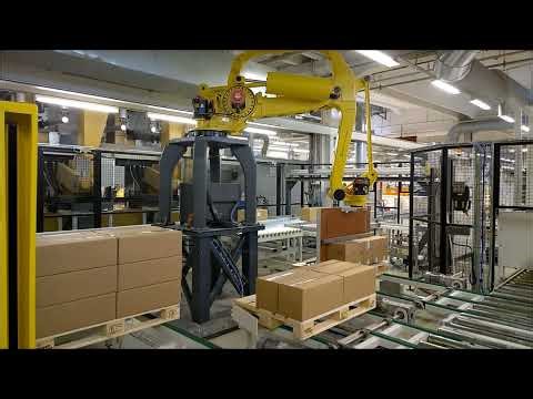 Jomet Robot palletizer system for 3 production lines