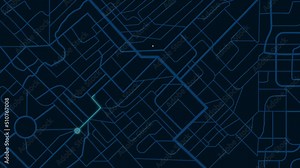 GPS map navigator with direction path, different color of a route for transport concept, select focus shallow depth of field