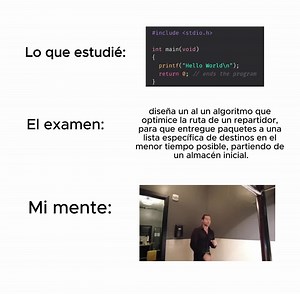 Comparación entre el estudio, el examen y la mente durante el examen
