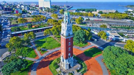 A historic clock tower in the heart of Buenos Aires