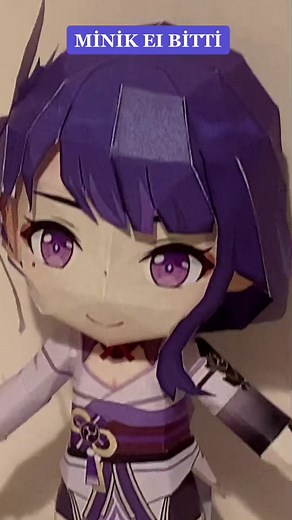 Raiden Shogun Papercraft ve Chibi Figürü