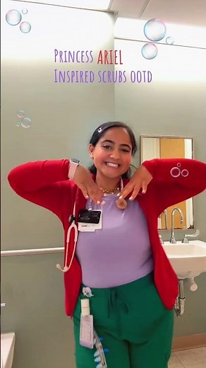 Princess Ariel disneybound scrubs halloween ootd inspiration