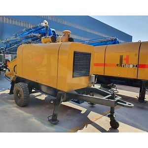 [Hot Item] Concrete Machinery Portable Mobile Diesel Electric Trailer Mounted Mini Concrete Conveying Pumping Machine Cement Transfer Pump