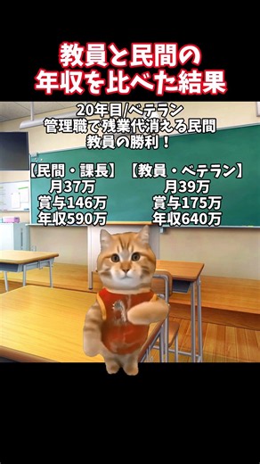 教員と民間の年収を比べた結果#先生 #学校 #教員 #年収