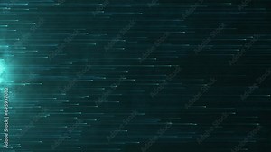 Colorful animation of bright particles flying horizontally. Dynamic particles slowly float in space. Shimmering sparkling particles. Real colored particles in the air. 3D. 4K animation.