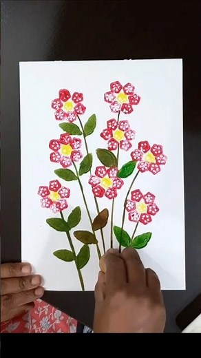 Vegetable Printing using potato & ladyfinger | simple | Easy | kids | painting